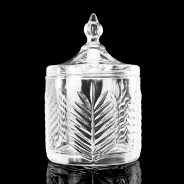 Factory Wholesale Custom Empty Crystal Glass Candle Jars with Lids