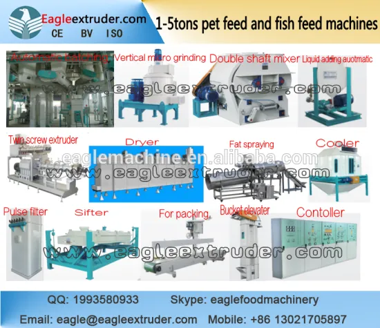 Jinan Eagle DP95 1ton to 1.5tons automatic pet dog food twin screw extruder production line