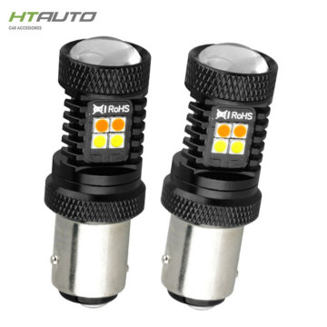 HTAUTO Dual Color White Amber 3030SMD 16LED LED Bulb for LED Reversing Light Brake Tail Light