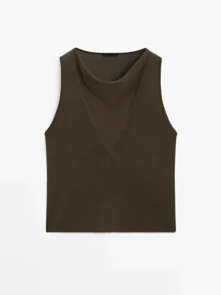Women's elegant,versatile and high-end commuting style sleeveless T-shirt vest