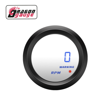 Blue LED White Face 52mm Digital Auto Tachometer for 12v Cars