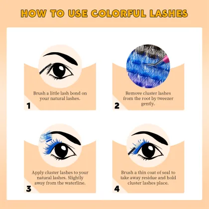 Wholesale DIY Fan Eyelashes: Mixed Color Segment Lashes & Colorful Eyelash Extensions