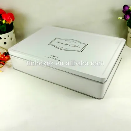 China factory wholesale CMYK print rectangular cookie tin box OEM