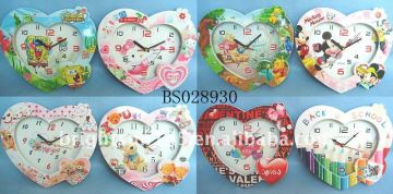 heart shape carton wall clock