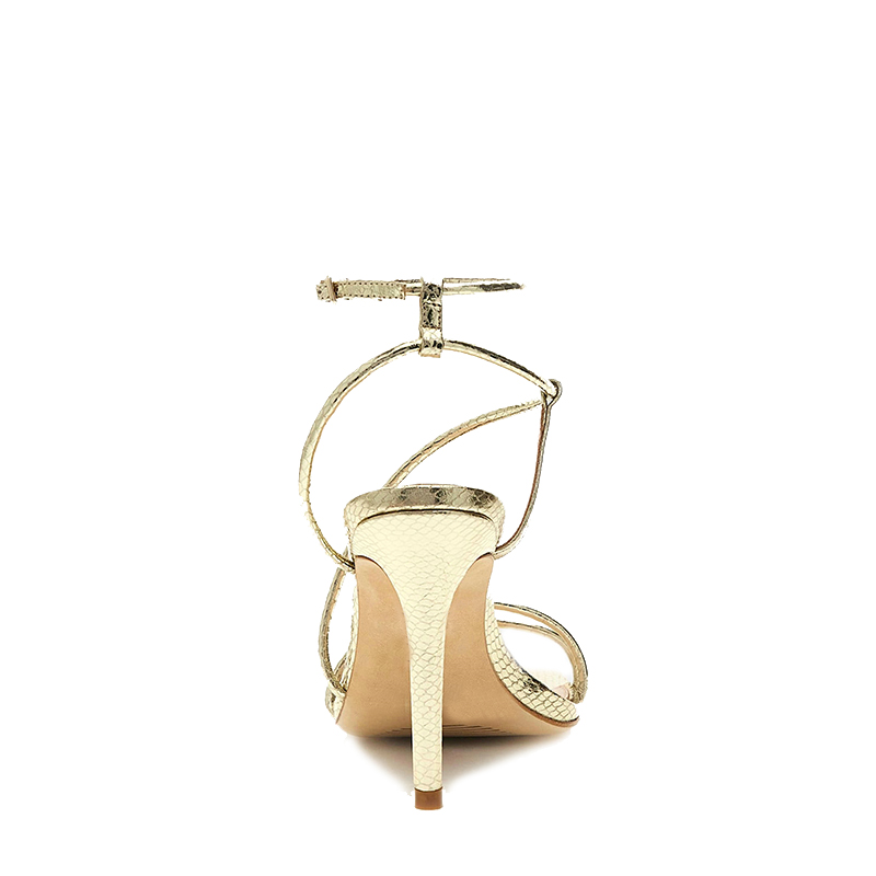 Snake print stiletto heel sandals