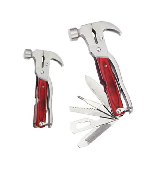 Professional Multi-Tool Steel Claw Hammer with Nail, Knife, Corkscrew, File, Saw, and Screwdriver - High Quality Construction Tool
