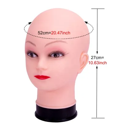 AliLeader Wholesale Female Plastic Training Mannequin Head Professional Cosmetology Bald Mannequin Heads For Wigs