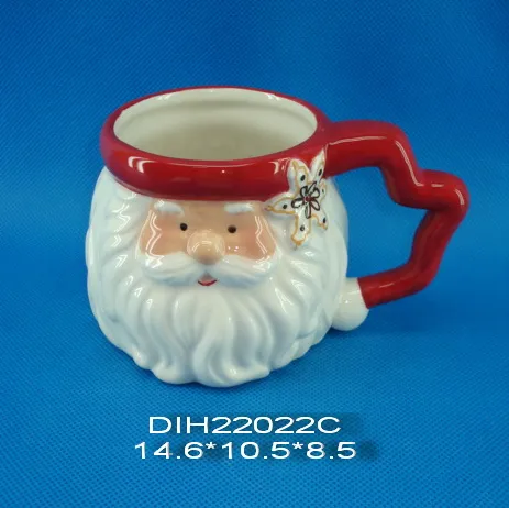 Antique Hand-Painted Ceramic Santa Coffee Mug
