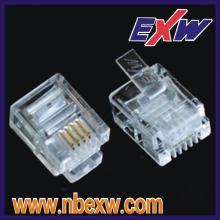 Conector macho de RJ11 4P