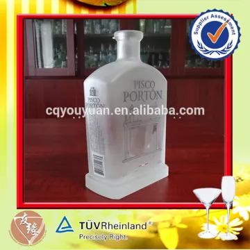 Flat Small Glass Bottle With Wooden Bottle Stopper