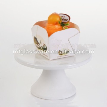 High temperature ceramic cake plate round white glaze hard dolomite