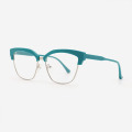 Square Acetate And Metal Combined Women's Optical Frames 23A3068