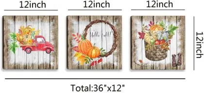 Pumpkin Farmhouse Canvas Wall Art