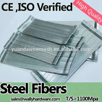 Glued in row Hook End Steel fibers for concrete tensile strength minimum 1100MPA