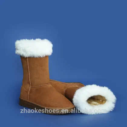 Factory LED Light Up Boots With Fur For Women Children Fashion Winter Snow Boots Suede Shoes L