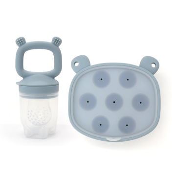 Silicone Fresh Food Feeder Freezer Bear Tray Set