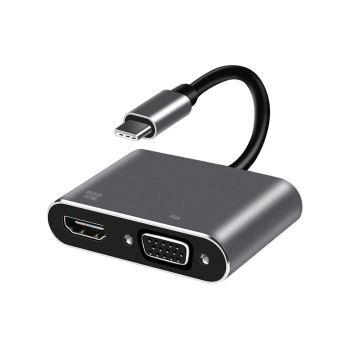 USB C to HDMI 및 VGA 멀티 포트 어댑터 USB 허브