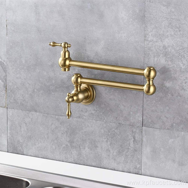 Matte Brushed Gold Folding Pot Filler Faucet