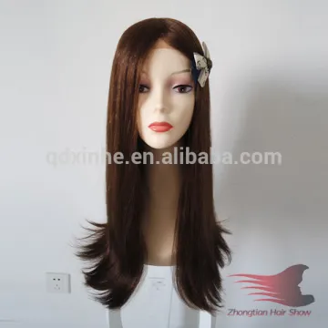 24inch #8 Human hair silicone medical wig silk top full lace wig