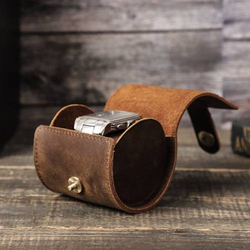 Organizer Vintage Leather Travel Portable Watch Storage Box