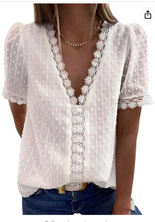 Womens Summer Lace Tops Front and Back Lining