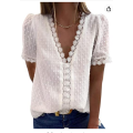 Damen Sommerspitzen Tops vorne und hinten Futter