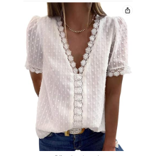 Womens Summer Lace Tops Front and Back Lining