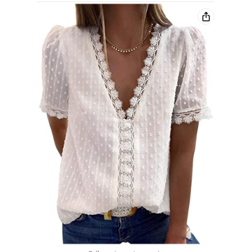 Womens Summer Lace Tops Front and Back Lining