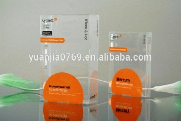 Clear pvc printed custom logo boxes for charger packaging