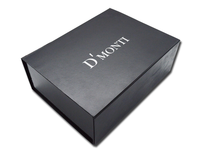Black Cardboard Collapsible Box with Logo