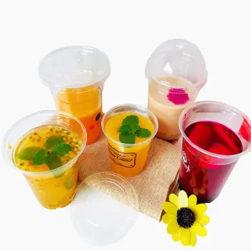 Cold Drinks PLA Milkshake Smoothie Bubble Tea Clear Plastic Cup