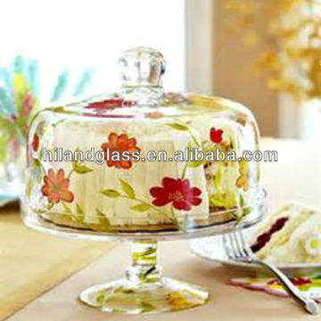 Wholesale clear glass dome cake stand and dome