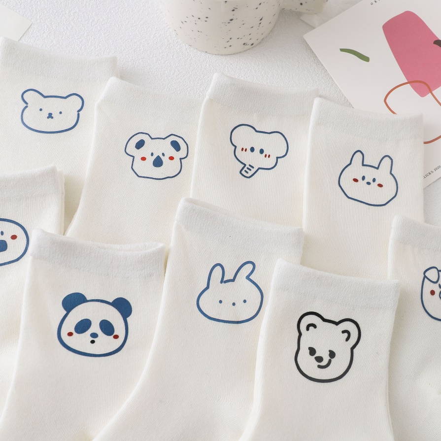 Komportableng Hayop-Embroidered Socks para sa Mga Bata at Matanda