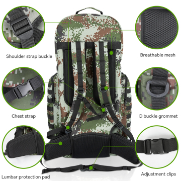 Large Capacity Waterproof Tactical Backpack for Camping, Hiking, and Travel