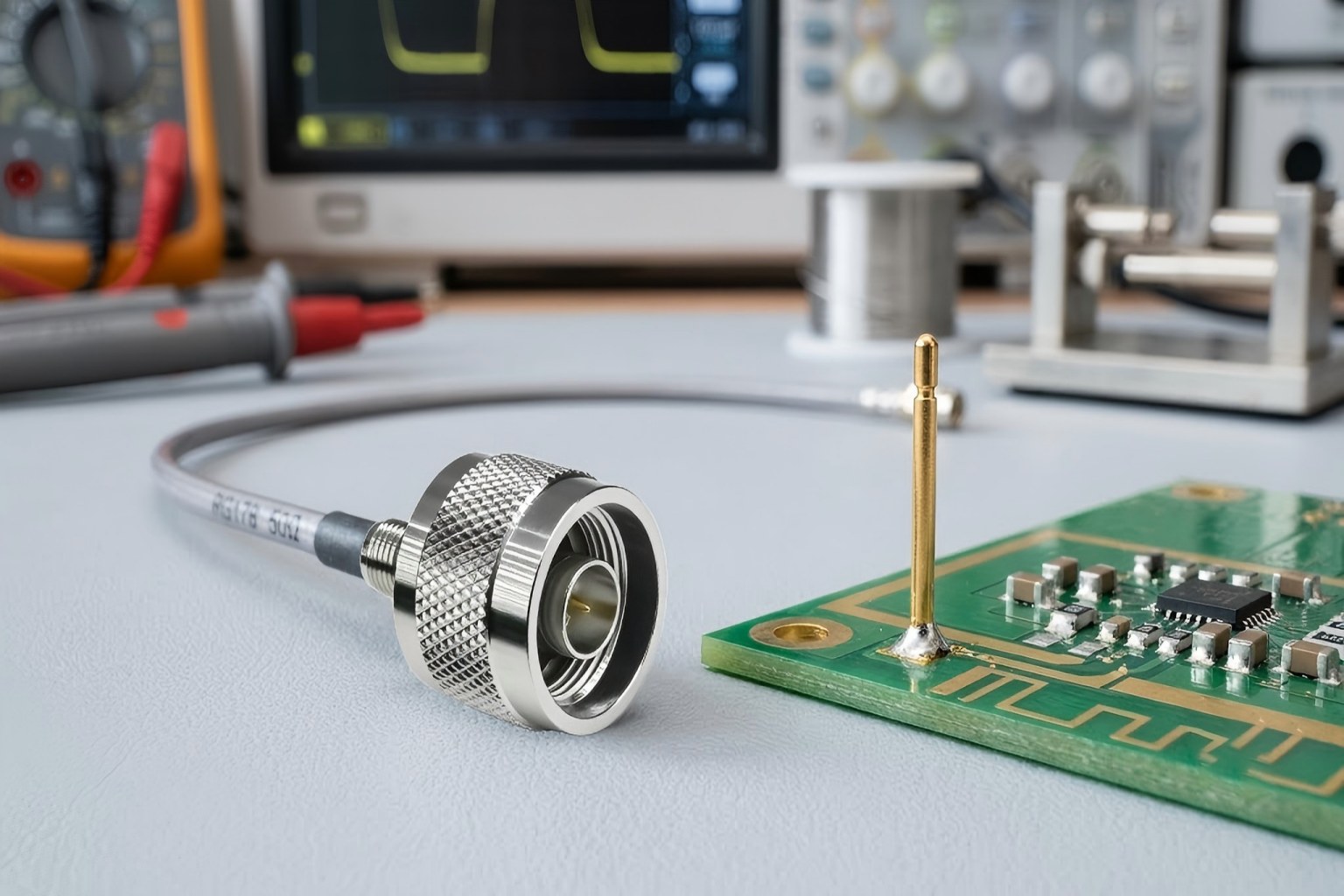 MMCX RF connector for compact PCB wireless modules and antenna systems