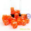 Bescon 12mm 6 Sided Dice 36 in Brick Box, 12mm Sechs Sided Die (36) Block of Dice, Translucent Orange mit weißen Pips