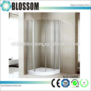 Sector frameless shower cubicle pivot door shower enclosure