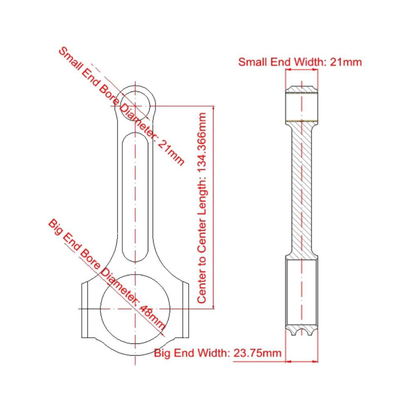 Connecting rod Honda ACURA B16 H-beam Forged 4340