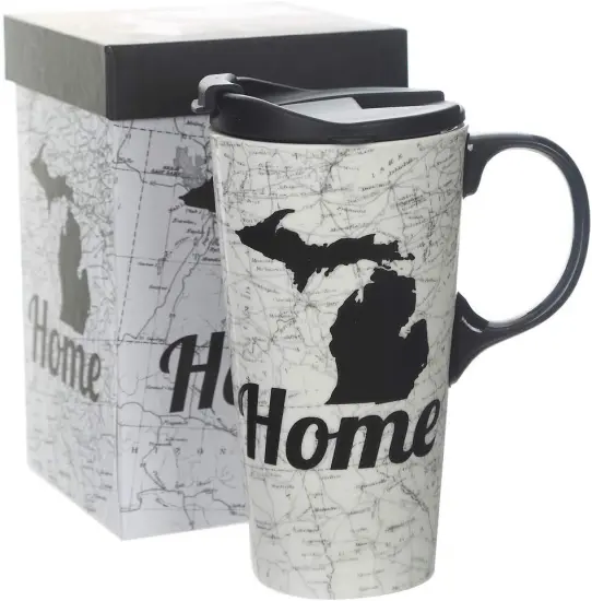 Customizable Sublimation Travel Mug - 17oz Ceramic Latte Tea Cup with Lid