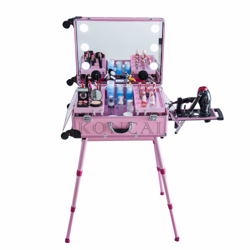 2017 New Arrival Trolley Makeup Case with Full Mirror and Lights