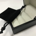 Caja de anillo de joyería de alta calidad negro de madera