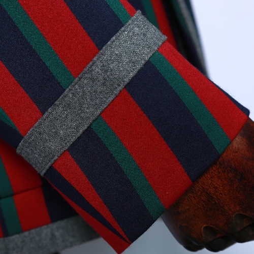 Black Red Striped Woolen Blazer for Men