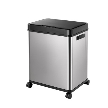 Modern European Style Stainless Steel Sensor Waste Bin, Touchless Auto-Open Garbage Can, Sleek Design for Kitchen Office
