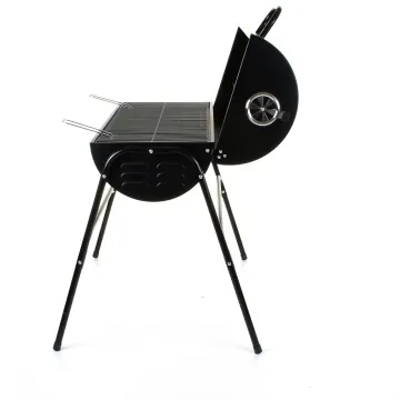 New Upgrade Outdoor Cylinder Barrel Oil Drum Coal Smoker Charcoal Barbecue Trolley BBQ Garden Grill