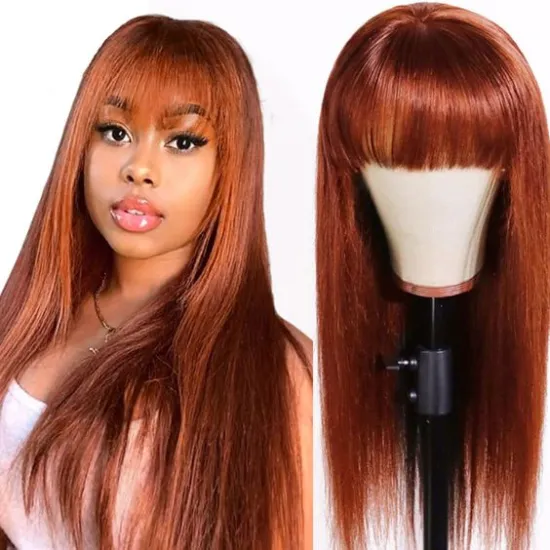 Wholesale Cheap Blonde Pre Plucked Colored For Black Women 360 13X6 Brazilian Hd Human Wig Hair Lace Front Wig With Bang