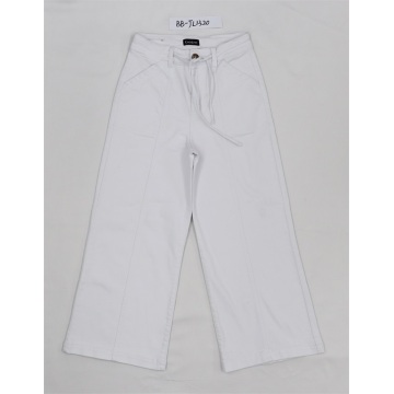 Wholesale White Strappy Denim Trousers