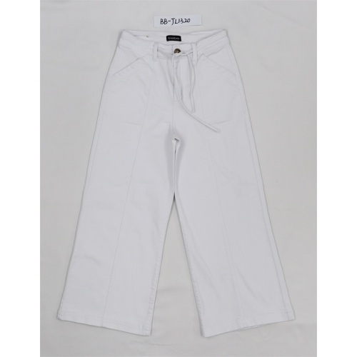 Wholesale White Strappy Denim Trousers