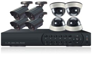 Weatherproof H.264 Digital Video Recorder, 4 Channel Dvr Camera Kits With 420 Tvl Cmos Cctv Ir Camera