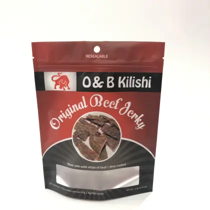Customized printing Beef Jerky Fish Jerky Bag 3 side seal pouch bag For Beef Pork Chicken Packaging Bag