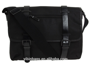 Black Fancy Polyester Laptop Business Briefcase Messenger Bag DB011